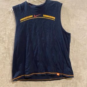 Vintage Nike Shirt Men’s Medium Blue Nike Tank Swoosh Spellout Gray Tag